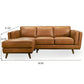 Chase Genuine Leather Sectional Left Facing Sofa Tan Leather 90.90 inches FredCo