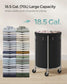 18.5-Gallon Laundry Basket on Wheels Black and Silver FredCo