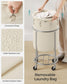 18.5-Gallon Laundry Basket on Wheels Cream and Silver FredCo