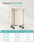 18.5-Gallon Laundry Basket on Wheels Cream and Silver FredCo