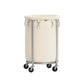 18.5-Gallon Laundry Basket on Wheels Cream and Silver FredCo