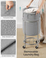 18.5-Gallon Laundry Basket on Wheels Gray and Silver FredCo