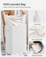 19-Gallon Laundry Hamper with Lid and Handles Cloud White FredCo