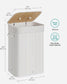 19-Gallon Laundry Hamper with Lid and Handles Cloud White FredCo