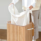 19-Gallon Laundry Hamper with Lid and Handles Natural Beige FredCo