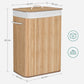 19-Gallon Laundry Hamper with Lid and Handles Natural Beige FredCo