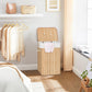 19-Gallon Laundry Hamper with Lid and Handles Natural Beige FredCo