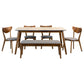 Everett 6-piece Rectangular Dining Table Set Natural Walnut