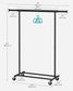 198 lb Clothes Rack with Wheels Black FredCo