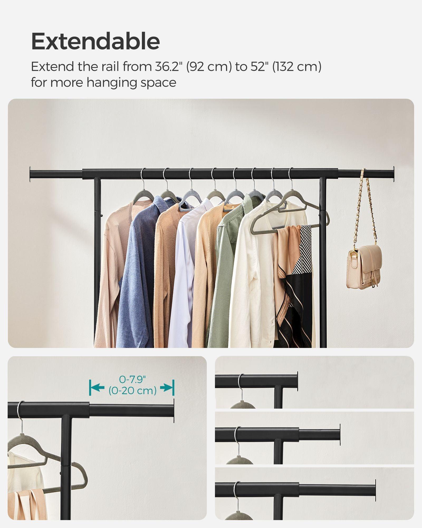 198 lb Clothes Rack with Wheels Black FredCo