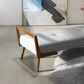 Modern Cora Mid Century Modern Gray Bench for Entryway, Living Room, Hallway,with Tufted Velvet Upholstery and Natural Walnut Wood Finish FredCo