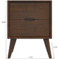Alexandra Mid-Century Modern Night Stand with 2 Drawers in Walnut Brown Solid Wood 24.8'H x 17.7'W x 15.7'D FredCo