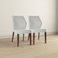 Luca Light Grey Fabric Dining Chair Set Of 2 - Comfortable Seating with Solid Wood Frame FredCo