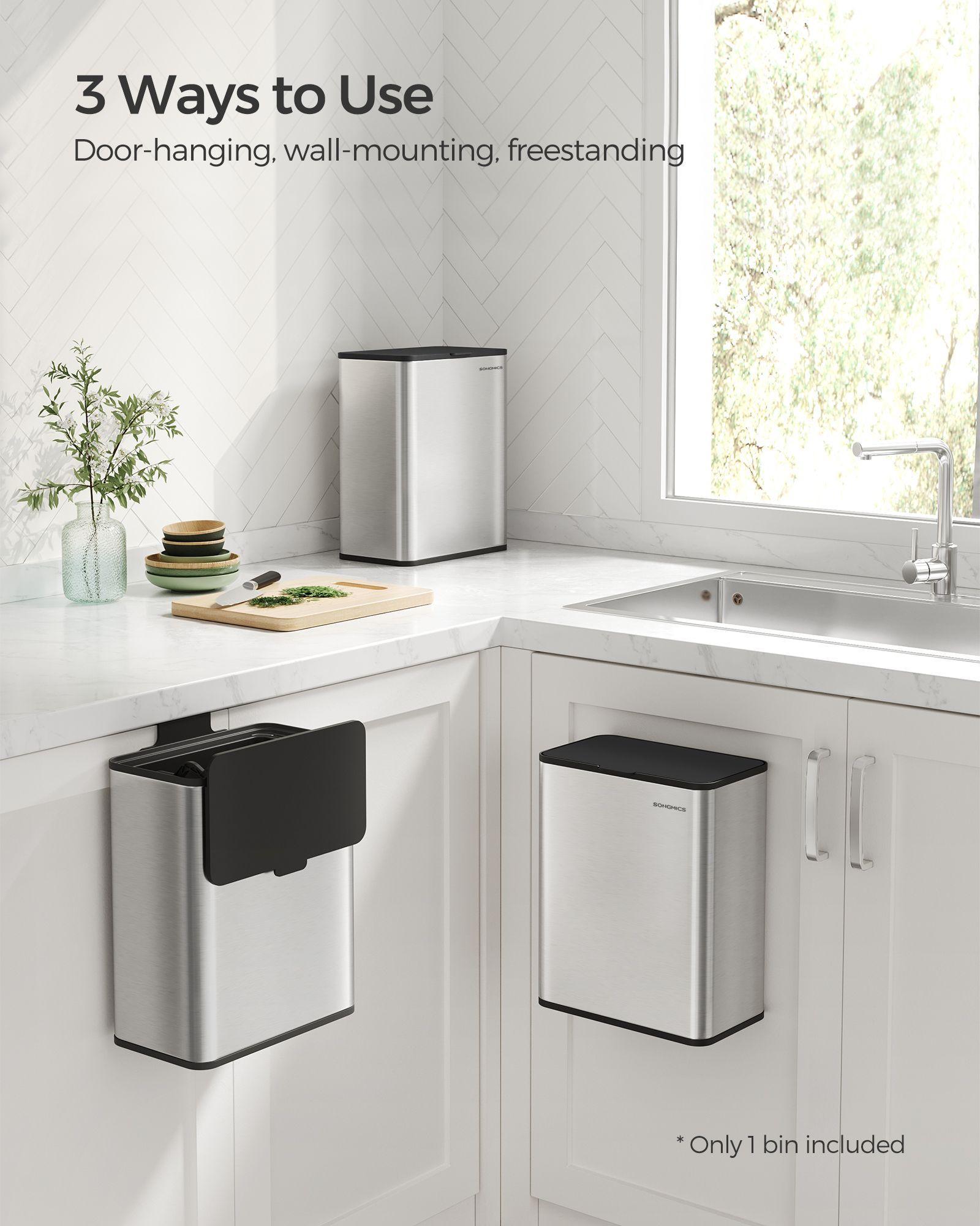 2.1-Gallon Hanging Trash Can with Lid FredCo