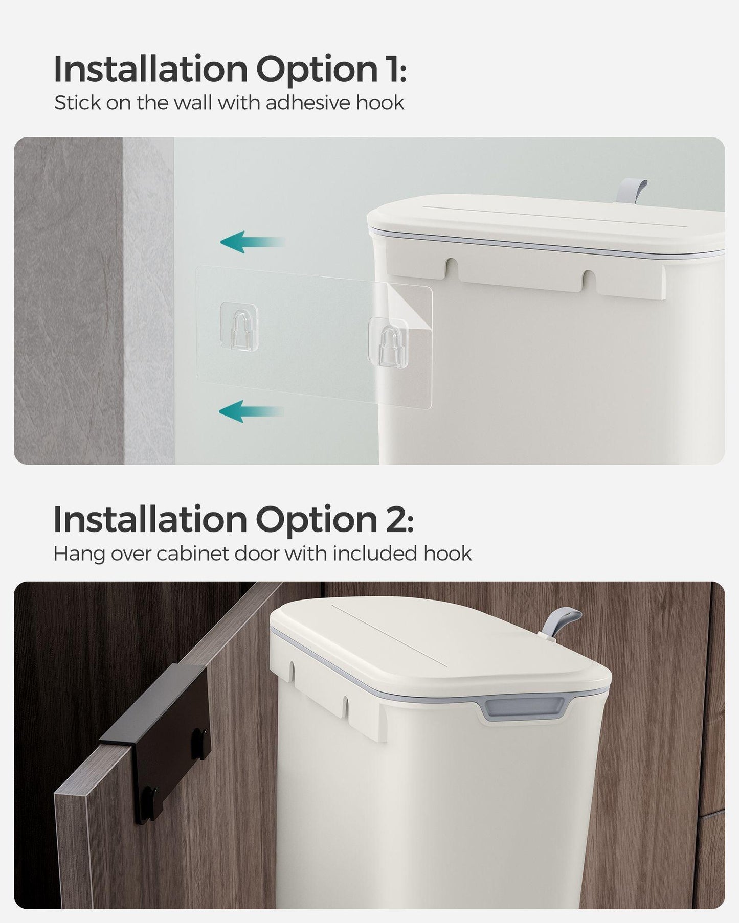 2.4-Gallon Hanging Trash Can with Lid FredCo