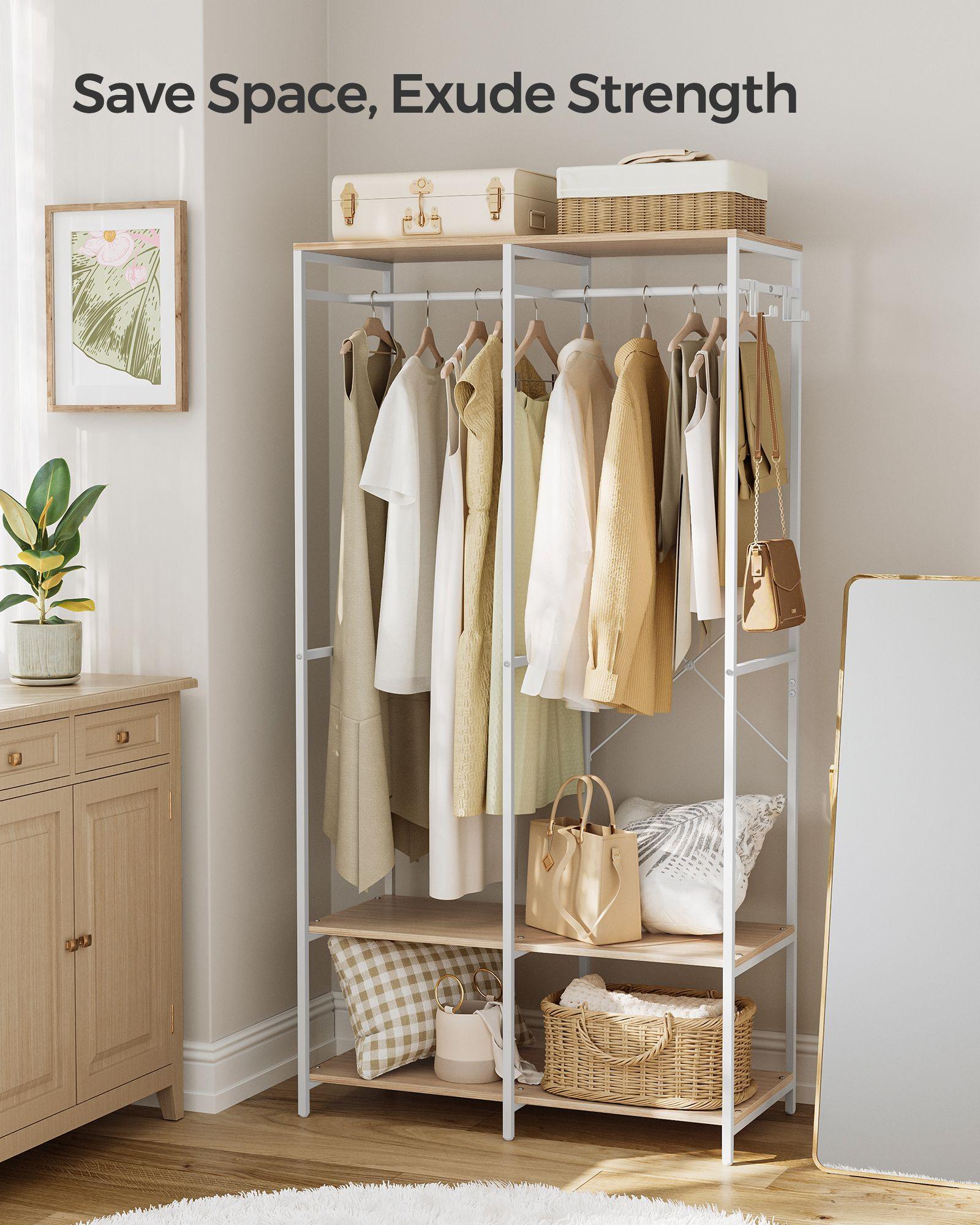 2-Column Clothes Rack Natural Beige FredCo