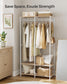 2-Column Clothes Rack Natural Beige FredCo