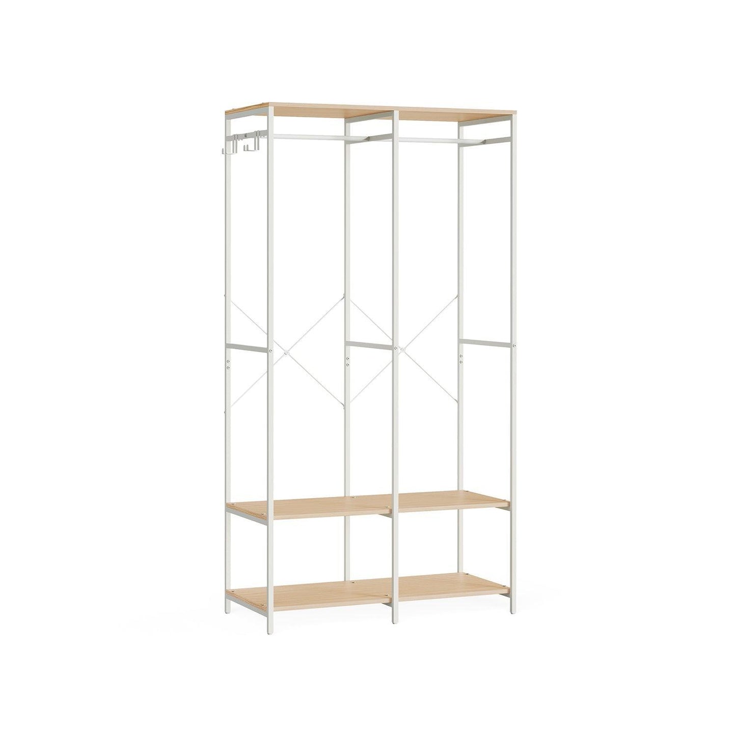 2-Column Clothes Rack Natural Beige FredCo