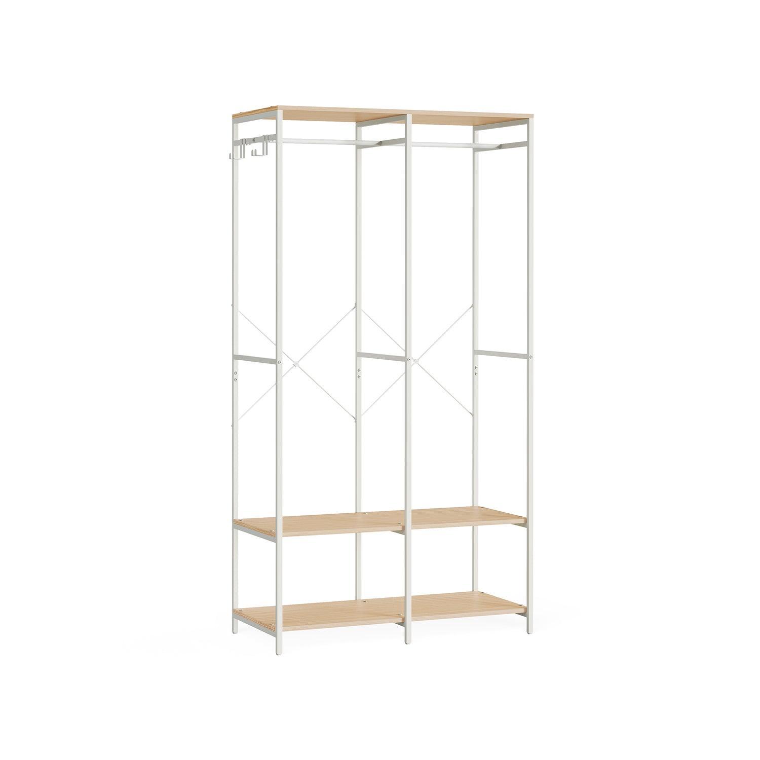 2-Column Clothes Rack Natural Beige FredCo
