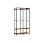 2-Column Clothes Rack Rustic Brown FredCo