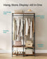 2-Column Clothes Rack Rustic Brown FredCo