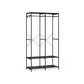 2-Column Clothes Rack with Hanging Rods Ebony Black FredCo