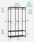 2-Column Clothes Rack with Hanging Rods Ebony Black FredCo