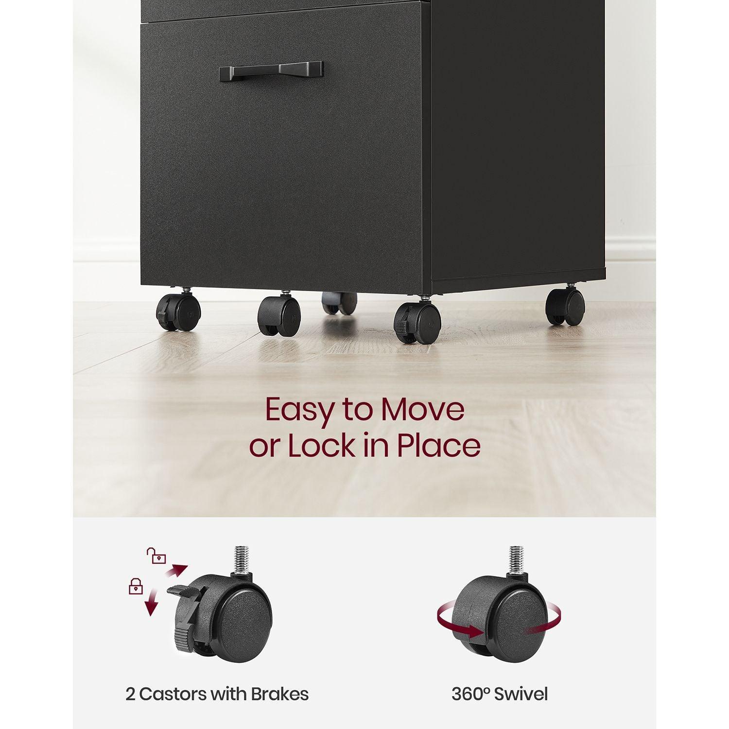 2-Drawer File Cabinet Matte Black FredCo