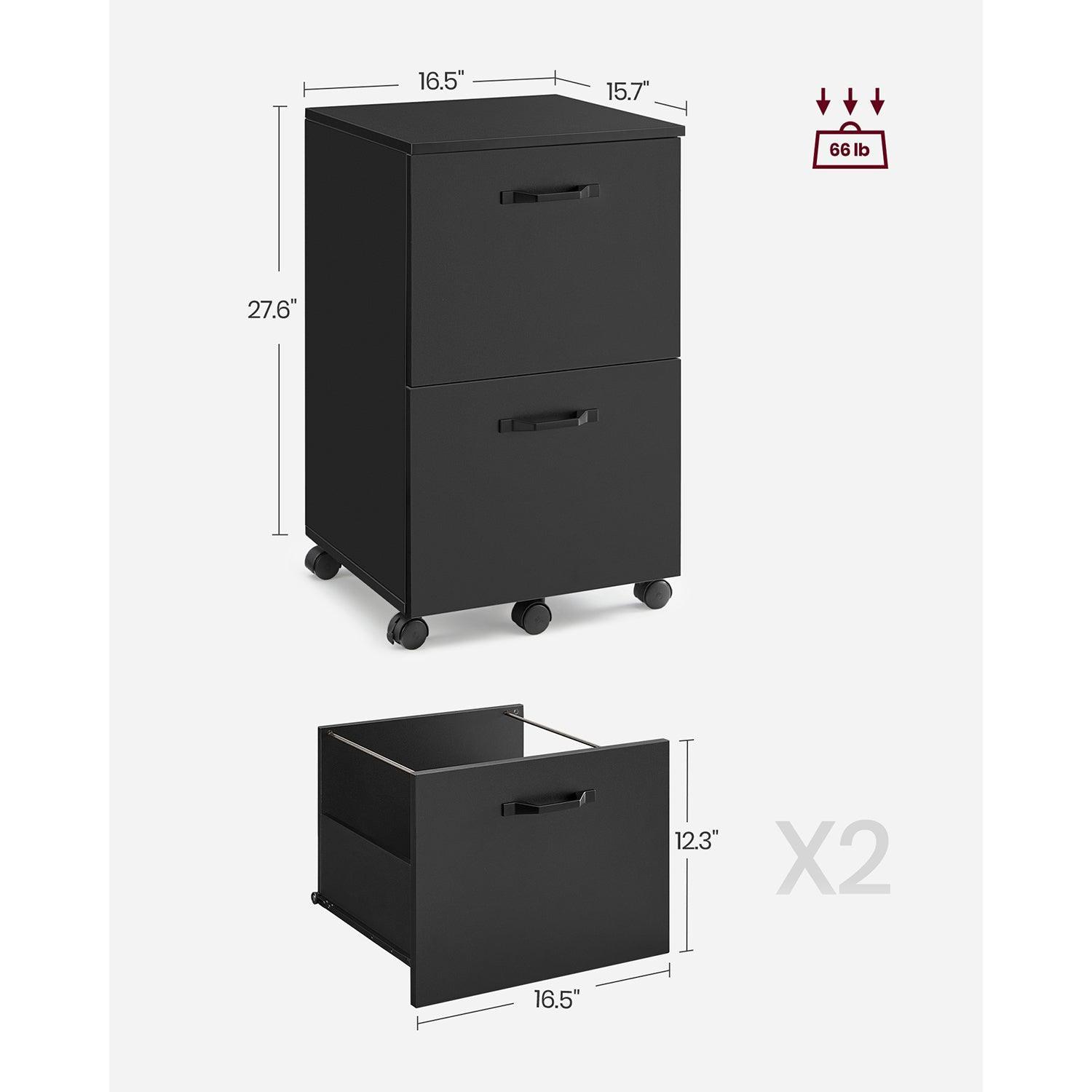 2-Drawer File Cabinet Matte Black FredCo