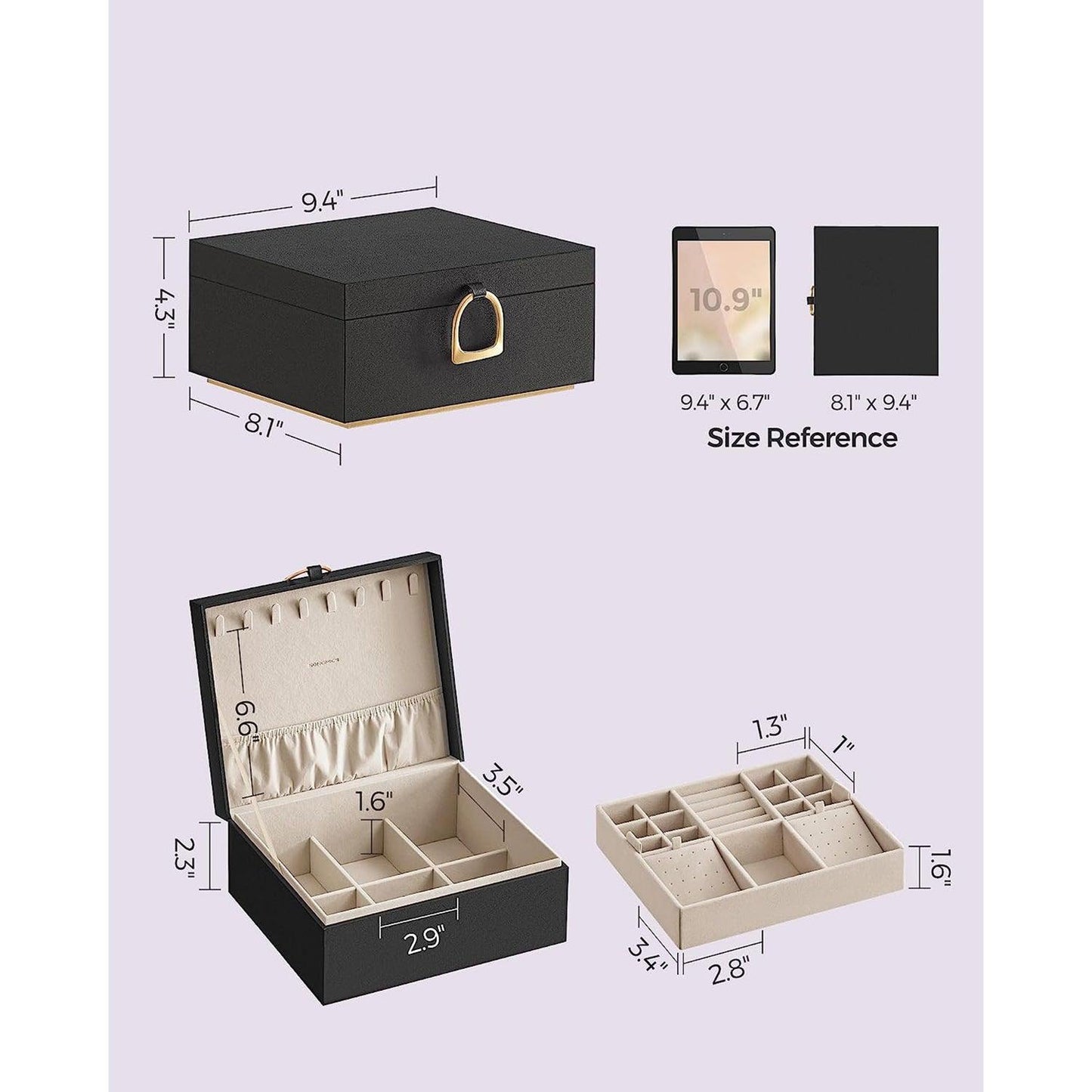 2-Layer Jewelry Box Black FredCo