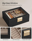 2-Layer Jewelry Box with Glass Lid Graphite Black and Metallic Gold FredCo