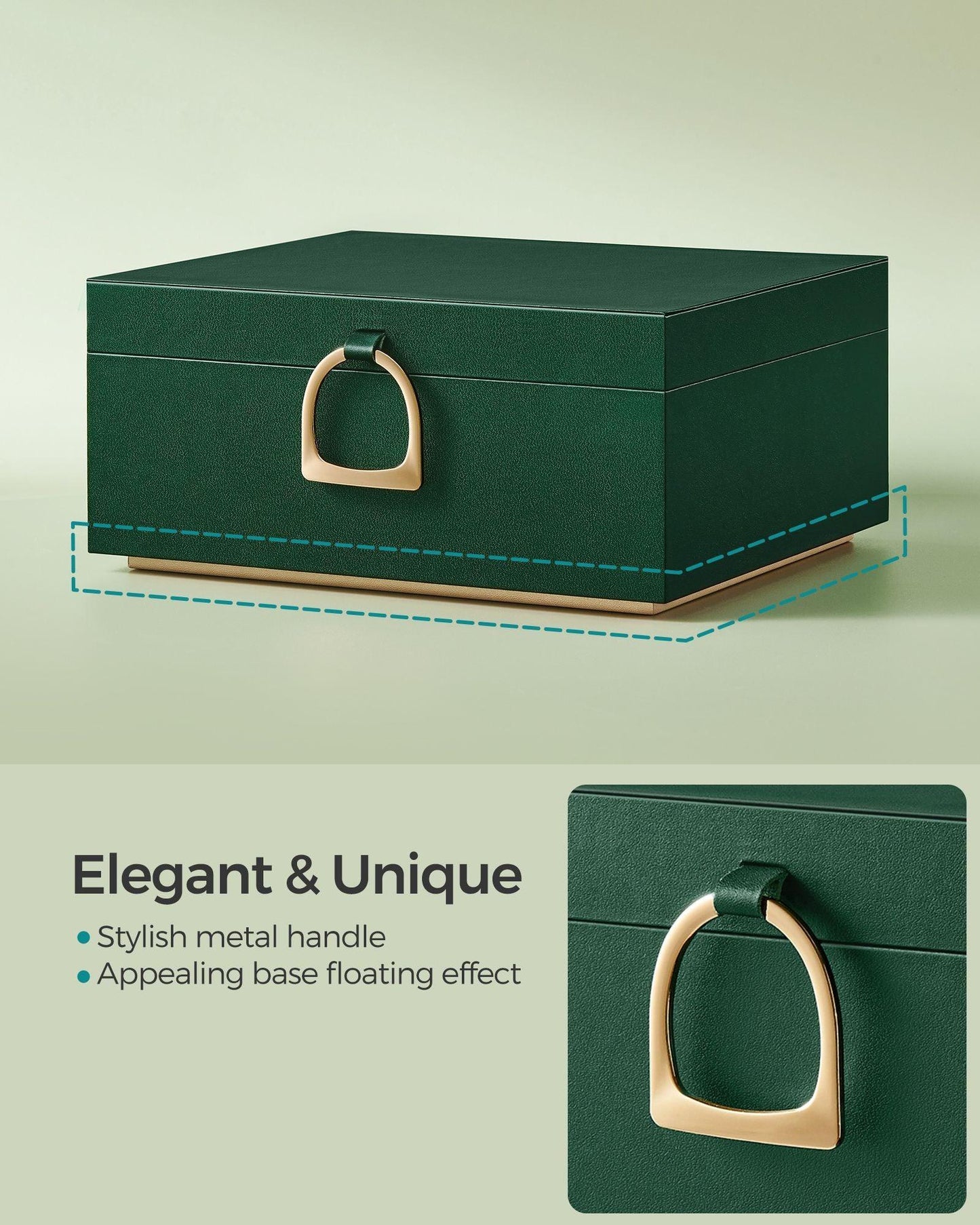 2-Layer Jewelry Box with Handle Forest Green FredCo