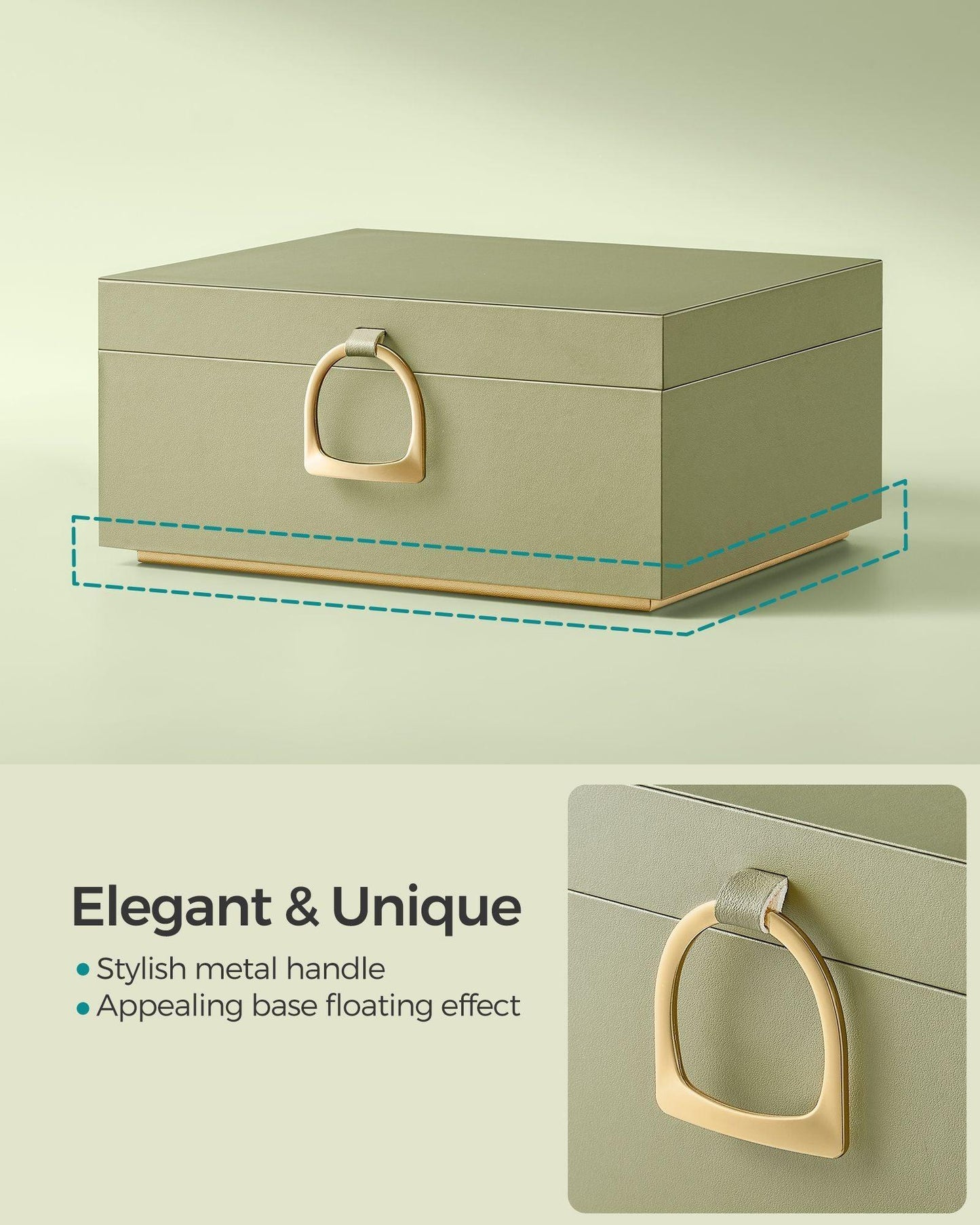 2-Layer Jewelry Box with Handle Laurel Green FredCo