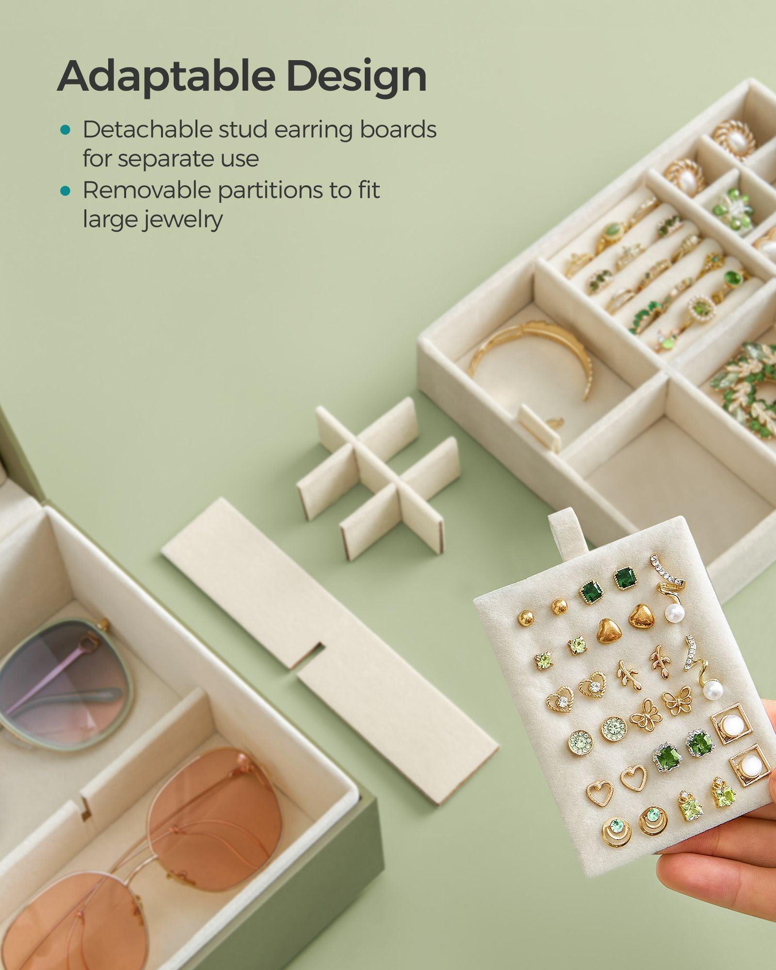 2-Layer Jewelry Box with Handle Laurel Green FredCo