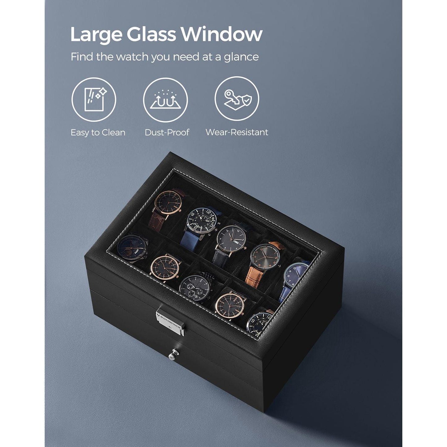 2-Layer Watch Box with Glass Lid FredCo