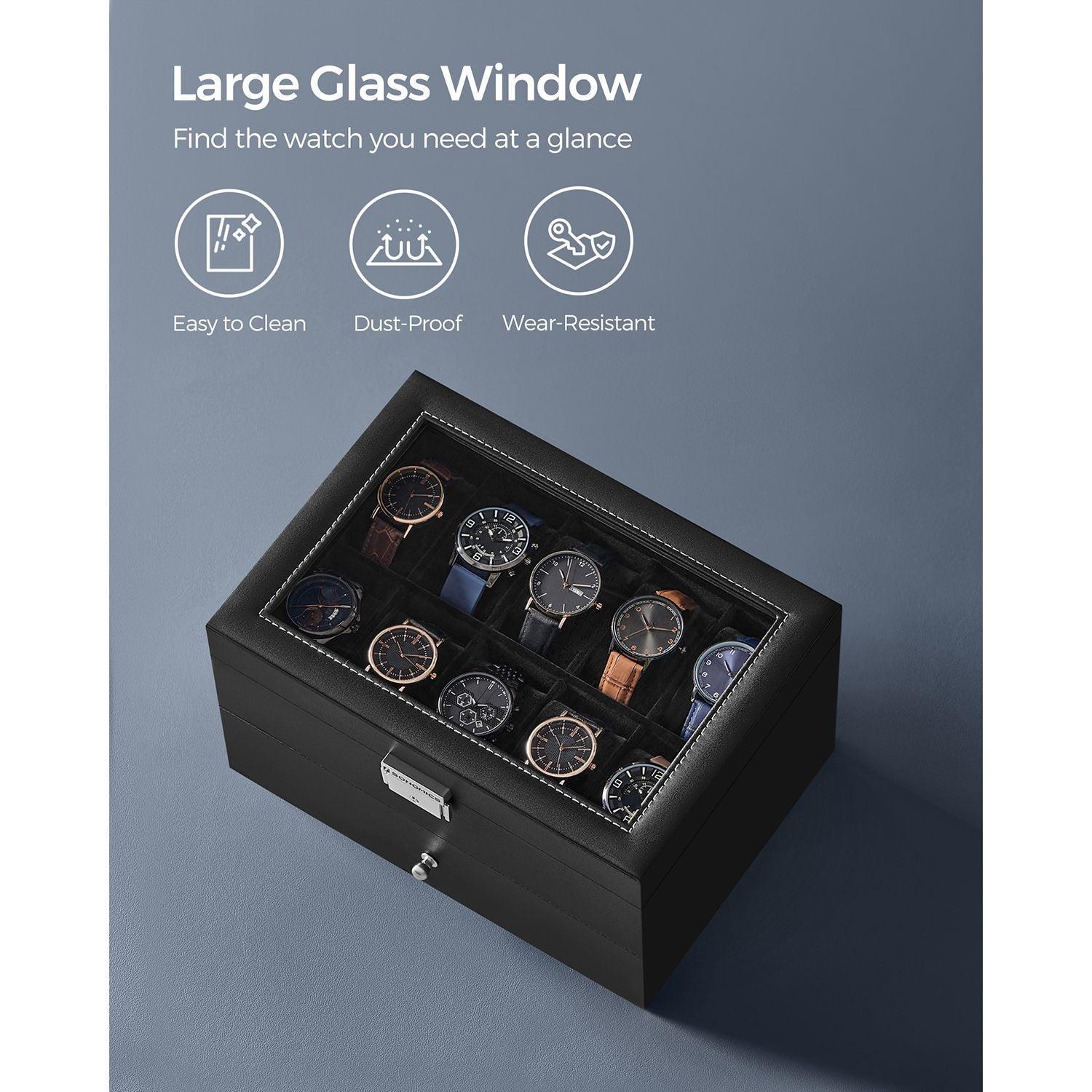 2-Layer Watch Box with Glass Lid FredCo