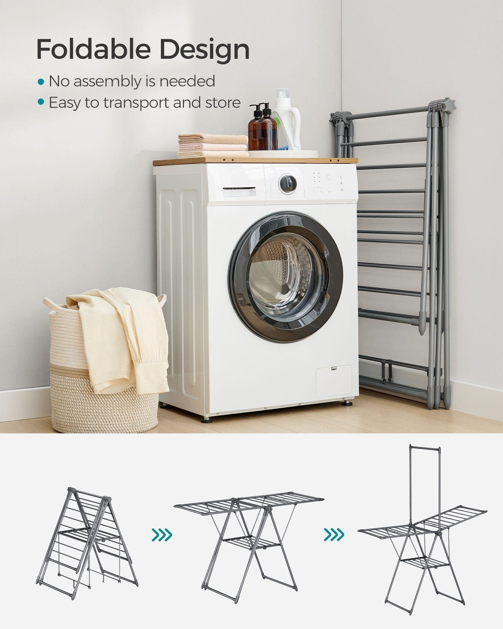 2-Level Laundry Drying Rack Gray FredCo