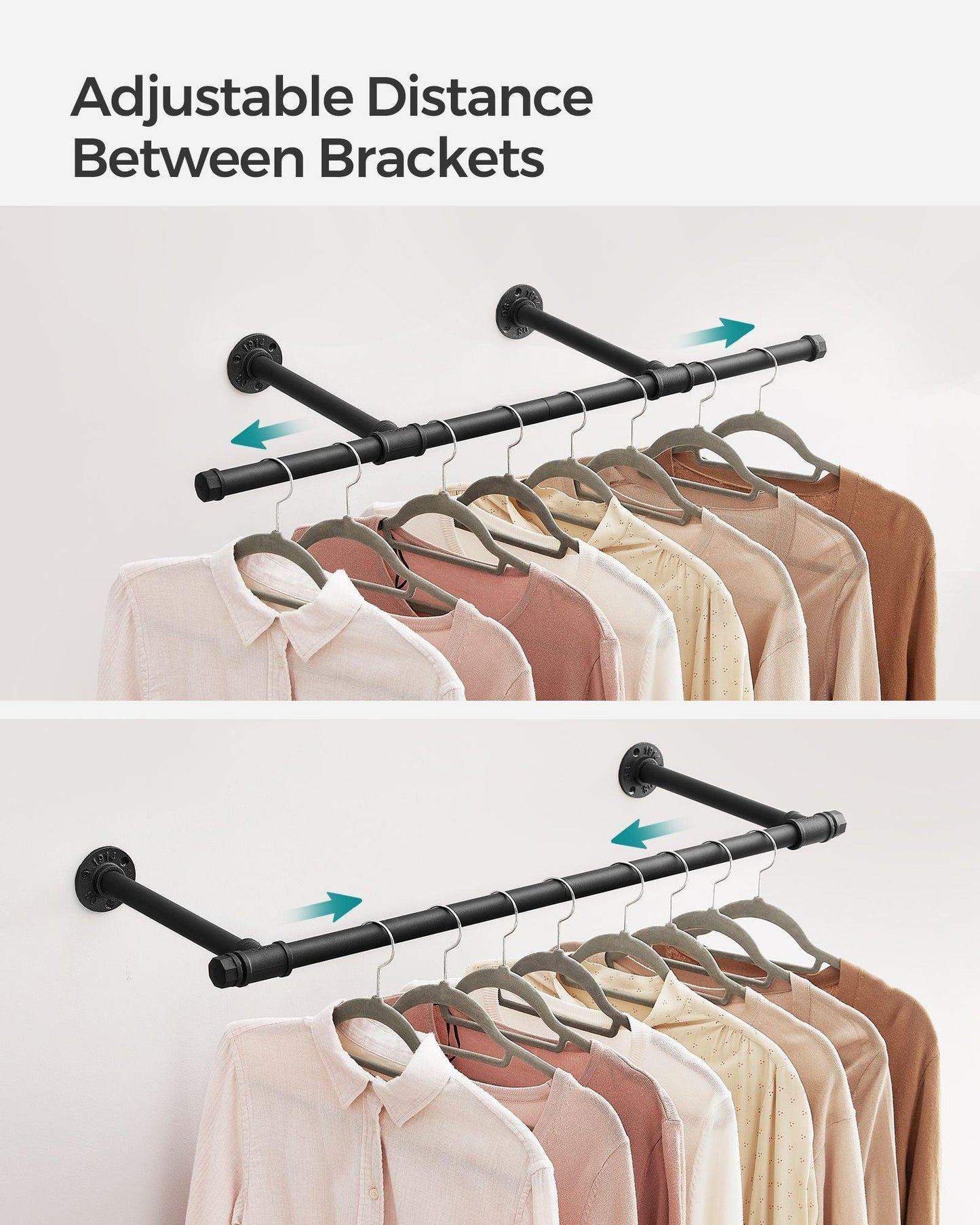 2 Pack Clothes Rack Wall-Mounted FredCo