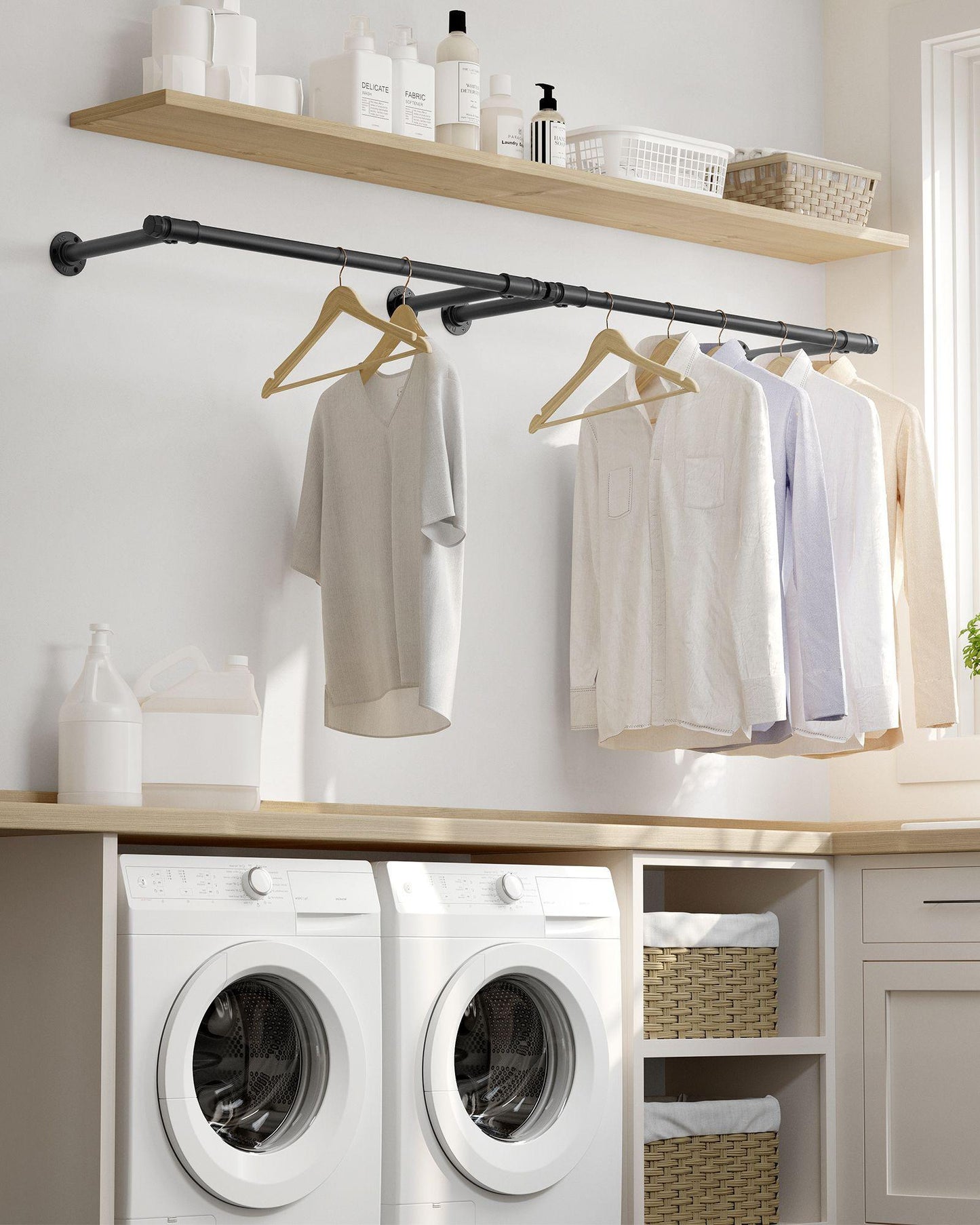 2 Pack Clothes Rack Wall-Mounted FredCo
