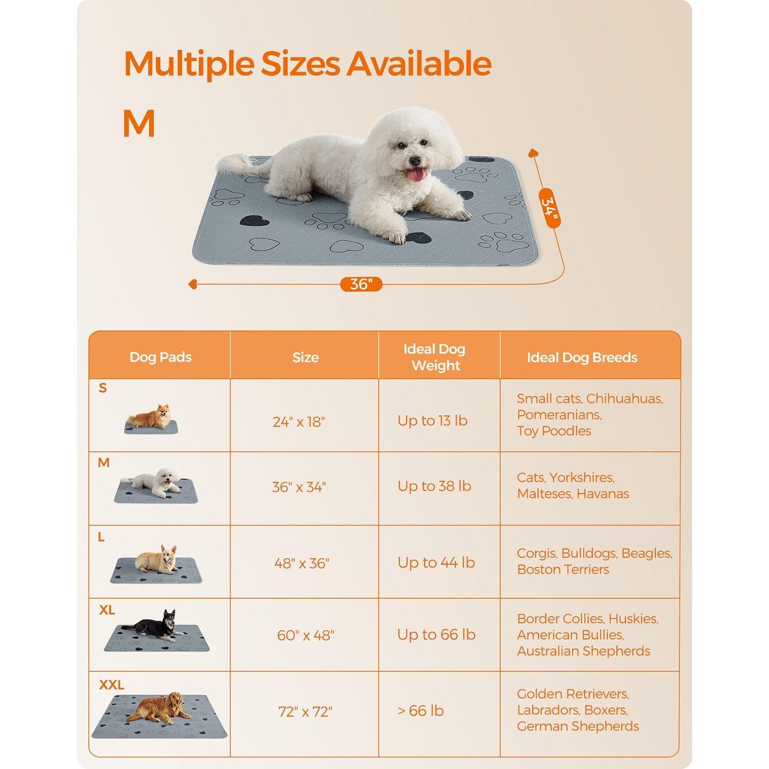 2-Pack Washable Dog Pee Pads 36 x 34 Inches FredCo