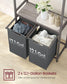 2-Section Laundry Basket with Clothes Rail FredCo