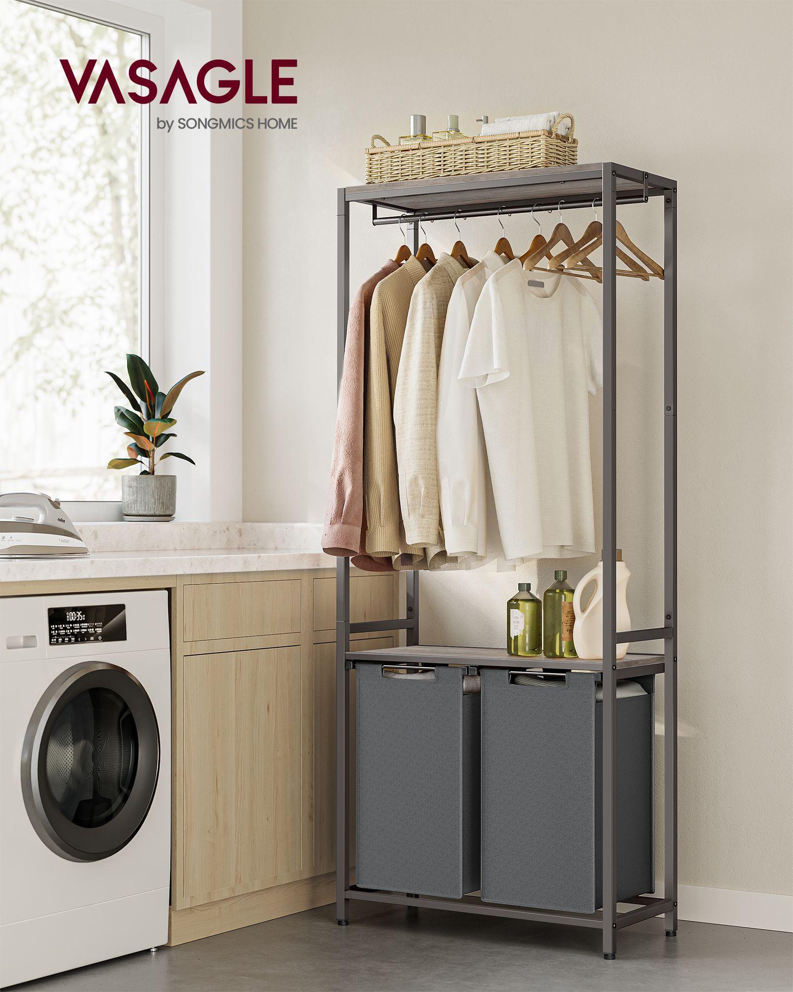 2-Section Laundry Basket with Removable Liners FredCo