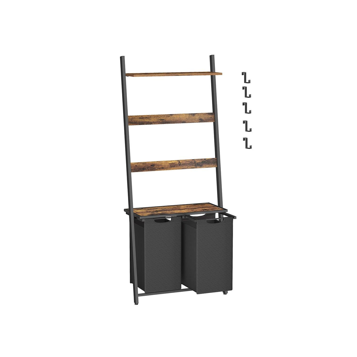 2-Section Laundry Hamper Brown and Black FredCo