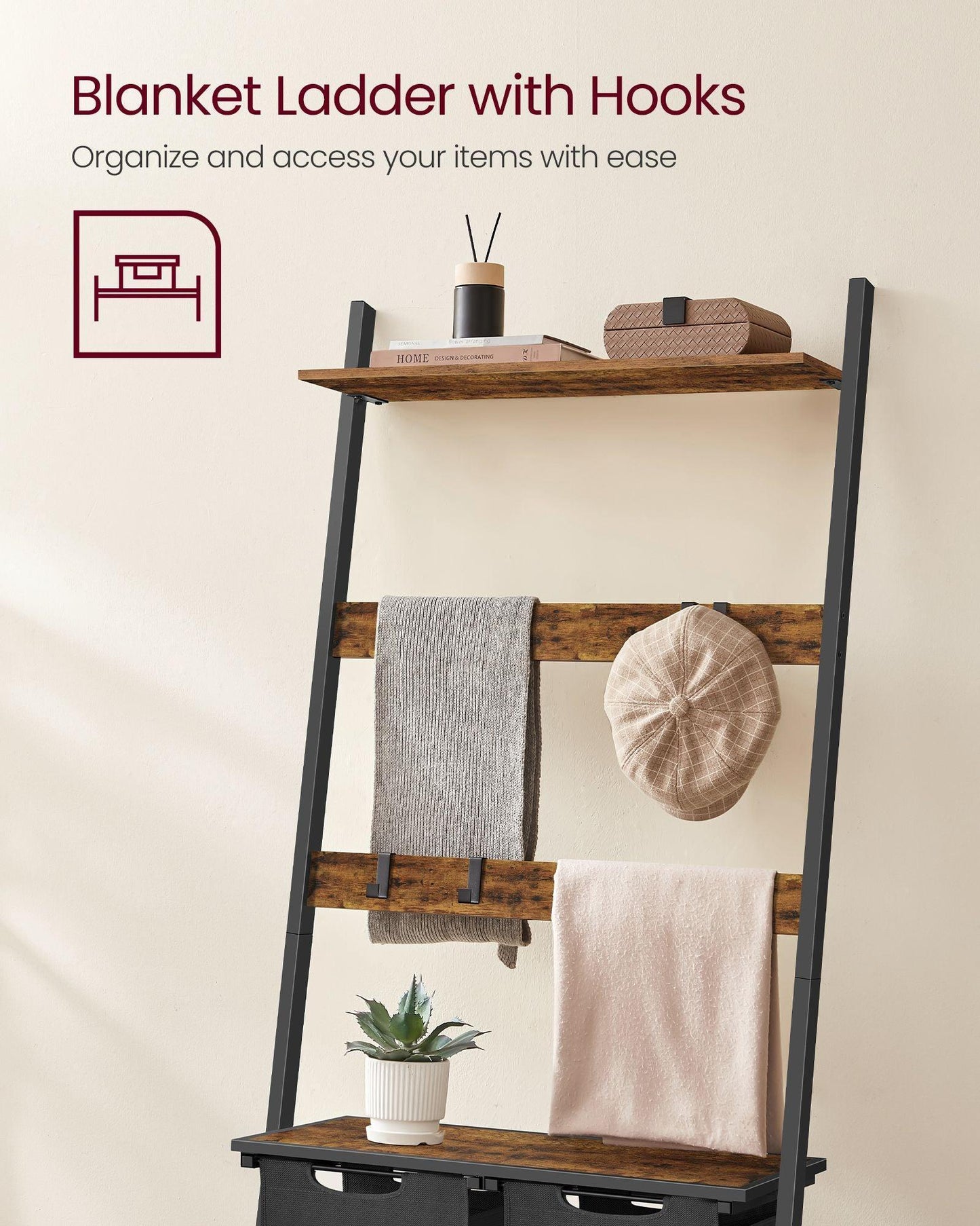 2-Section Laundry Hamper Brown and Black FredCo