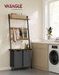 2-Section Laundry Hamper Brown and Black FredCo