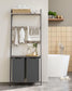 2-Section Laundry Hamper Greige and Gray FredCo