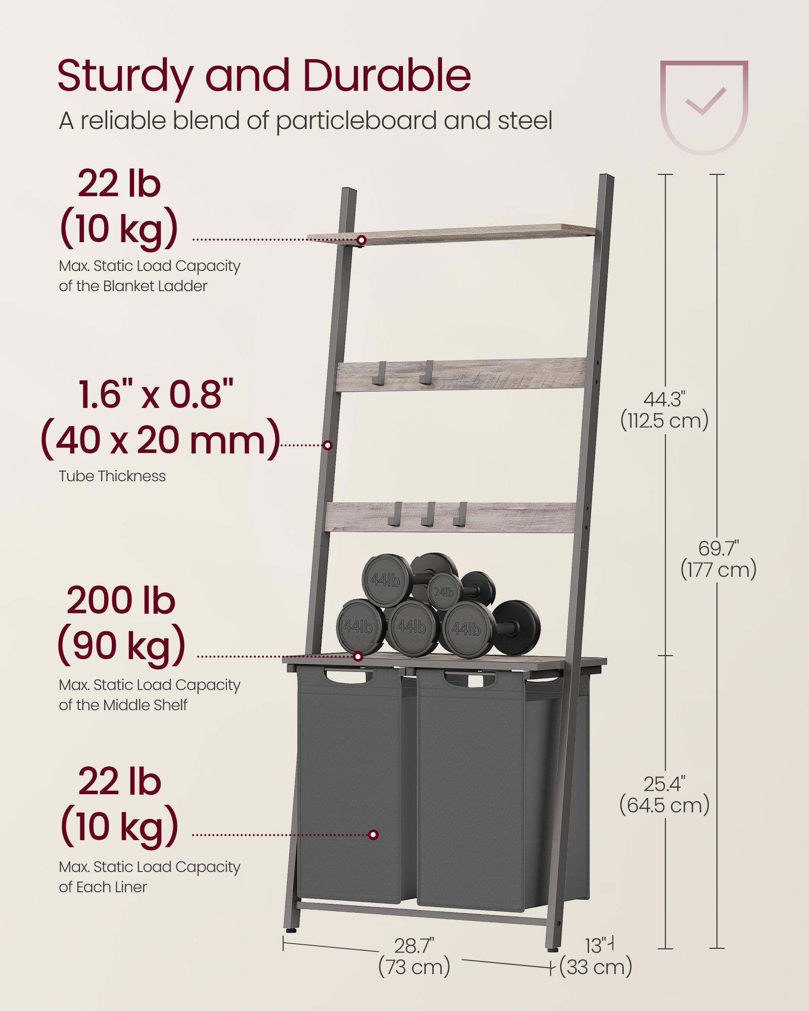 2-Section Laundry Hamper Greige and Gray FredCo
