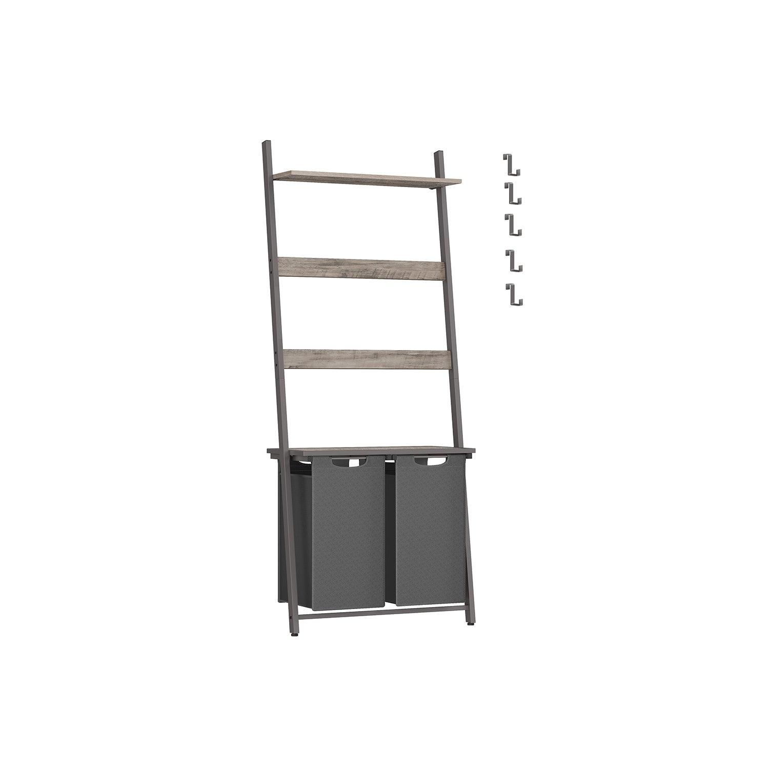 2-Section Laundry Hamper Greige and Gray FredCo