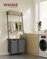 2-Section Laundry Hamper Greige and Gray FredCo