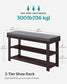 2-Tier Bamboo Shoe Bench Brown and Gray FredCo